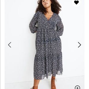 Madewell tie waist midi dress